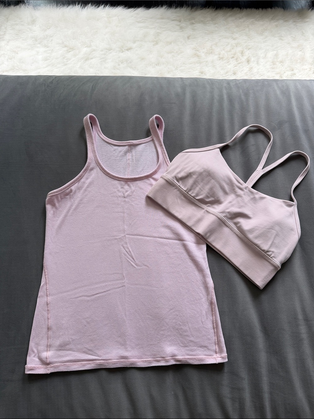 Lululemon Light Pink Women's Tank & Bra Set
